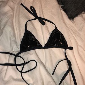 Rave with mi gente black vortex bralette
